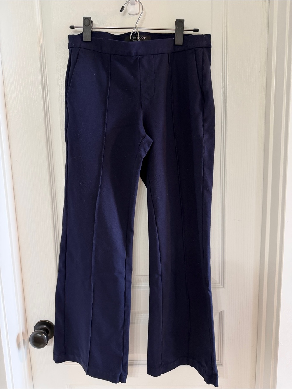 Liverpool Navy Straight-Leg Tailored Trousers